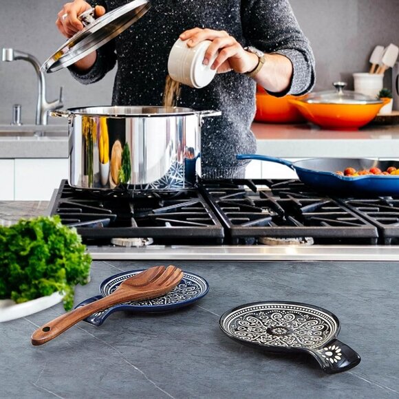 Ceramic Spoon Rest, Cooking Spoon Holder for Kitchen Counter/Stove Top/Dining Ta - Picture 4 of 6